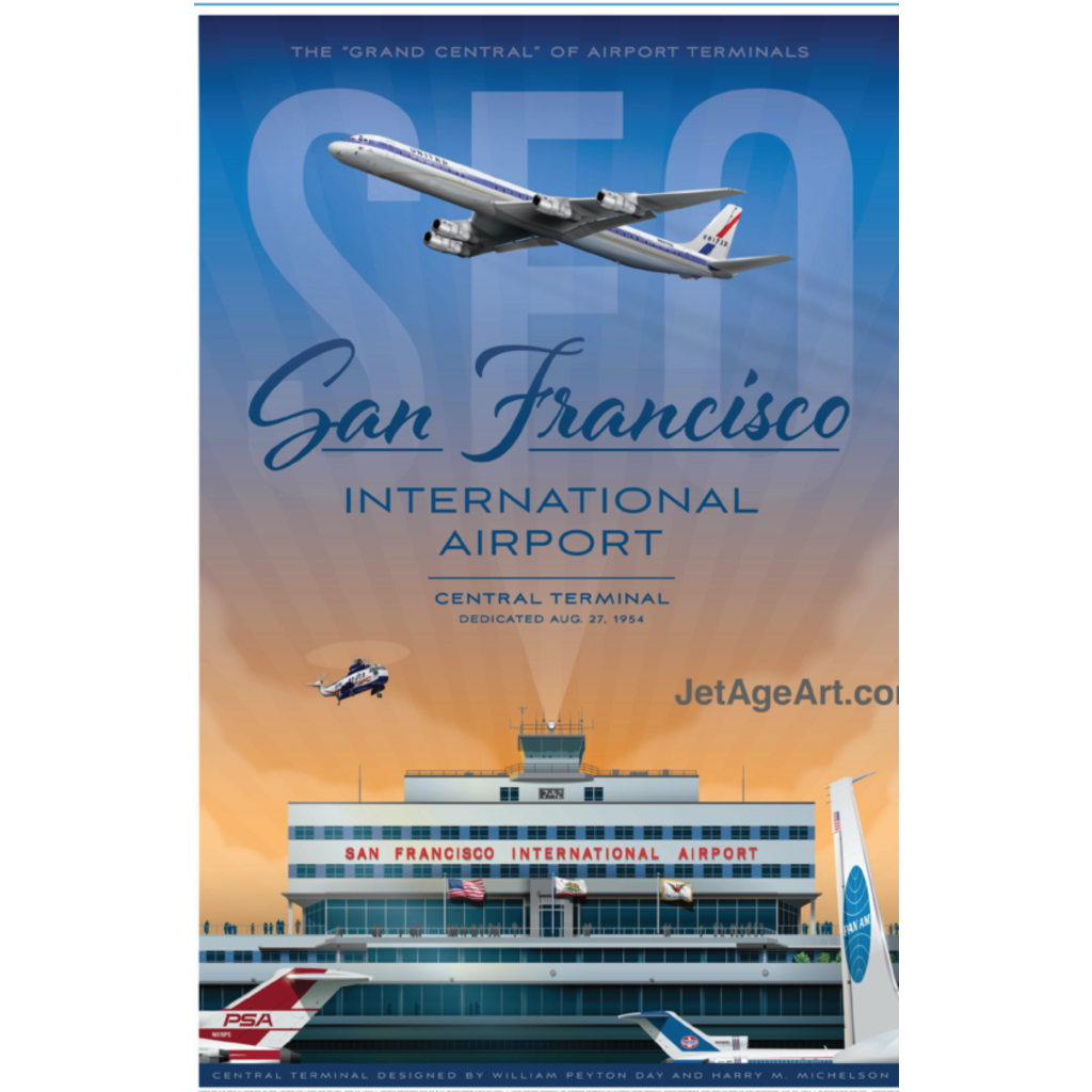JAA SFO San Francisco Airport Poster 14x20
