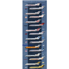 WHJAA Classic Boeing 727 All 16 Liveries Art Print