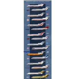 WHJAA Classic Boeing 727 All 16 Liveries Art Print