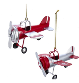WHKA- Red and Silver Tin Airplane