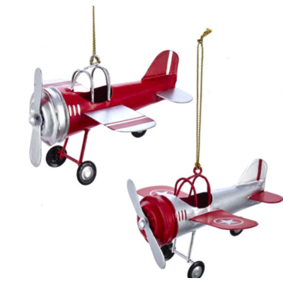 WHKA- Red and Silver Tin Airplane