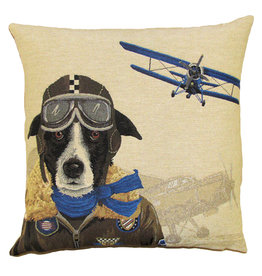 WHYW- Blue Bomber Pilot Tapestry Cushion Cover