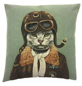 WHYW- Top Gun Cat Tapestry Cushion Cover