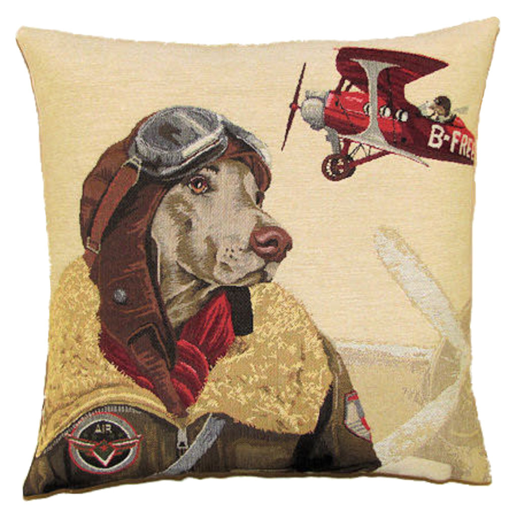 WHYW- Red Bomber Pilot Tapestry Cushion Cover