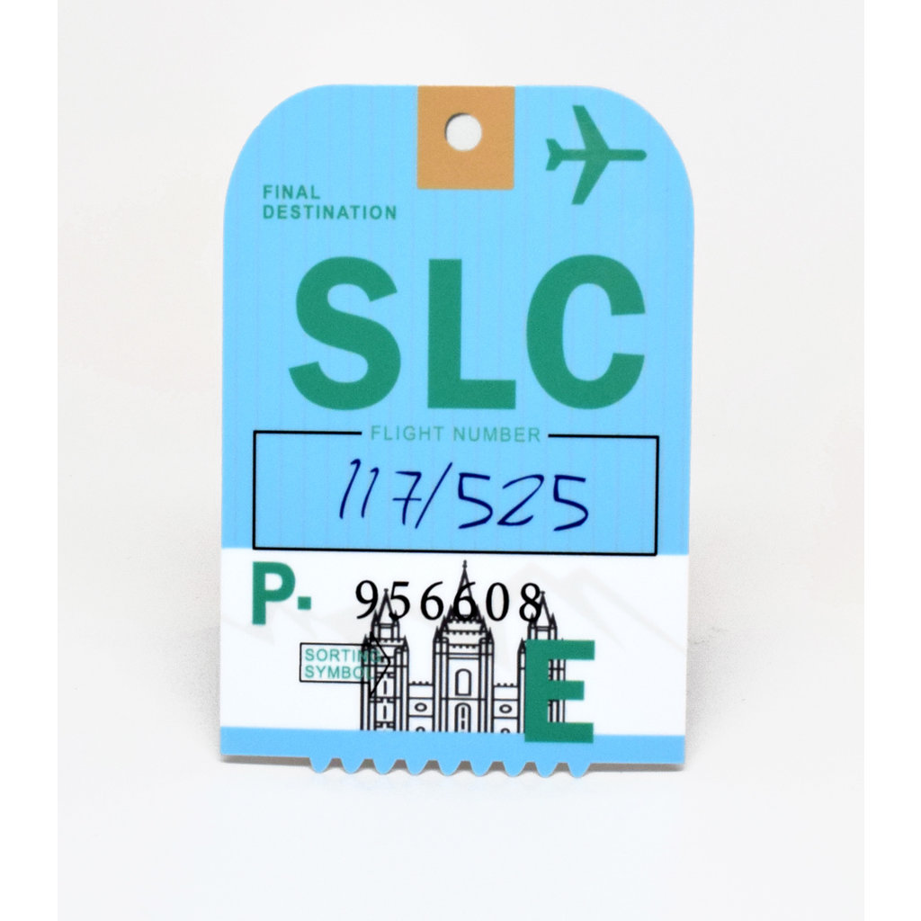 SLC Baggage Tag Die-Cut Sticker