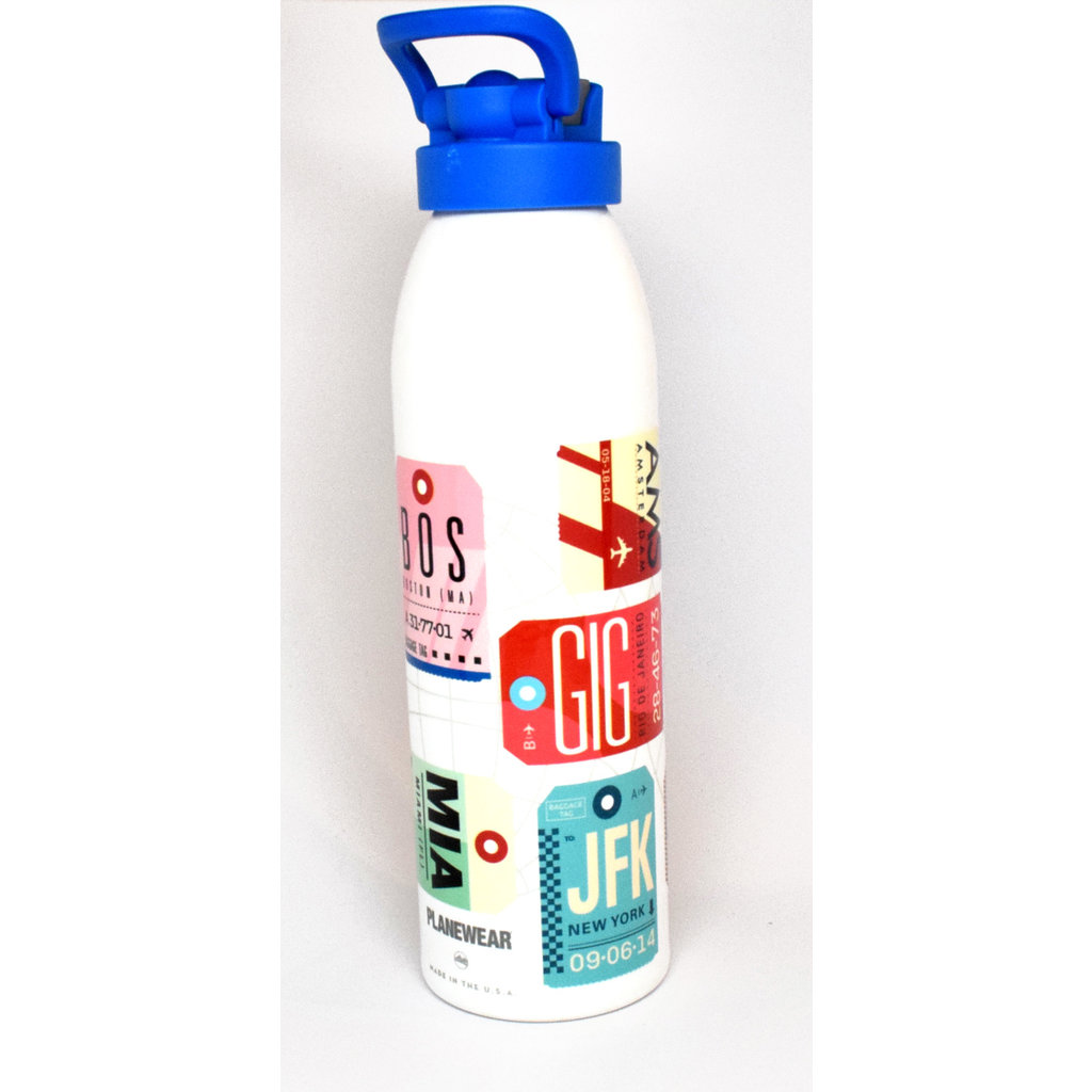 City Code Baggage Tag Water Bottle - Blue Cap