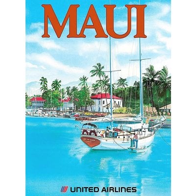 United Airlines Lahaina Maui Print