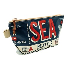 Seattle Luggage Tag Pouch -Navy