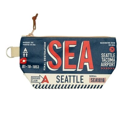 Seattle Luggage Tag Pouch-Navy