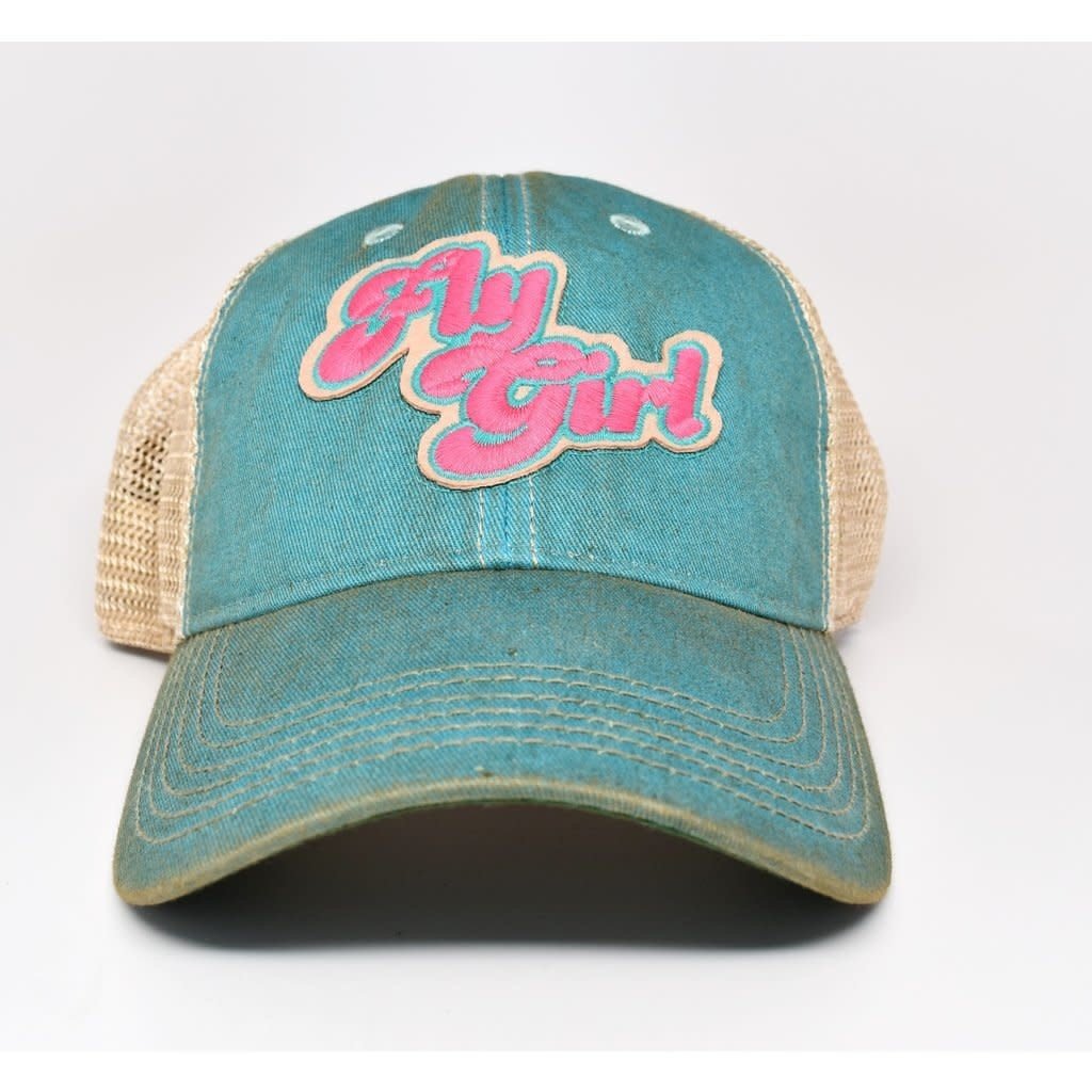 WH1LGY- Fly Girl Vintage Trucker Cap -Aqua