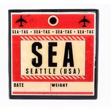 WHCR- SEA Vintage Airport Coaster -Red