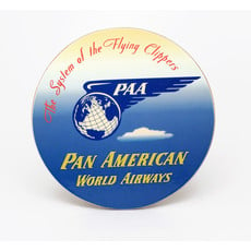 Pan Am Vintage Baggage Sticker Coaster