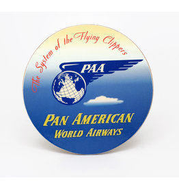 WHVA- Pan Am Airways Vintage Baggage Sticker Coaster