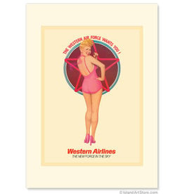 Western Air Force PinUp Girl - Western Airlines Note Card