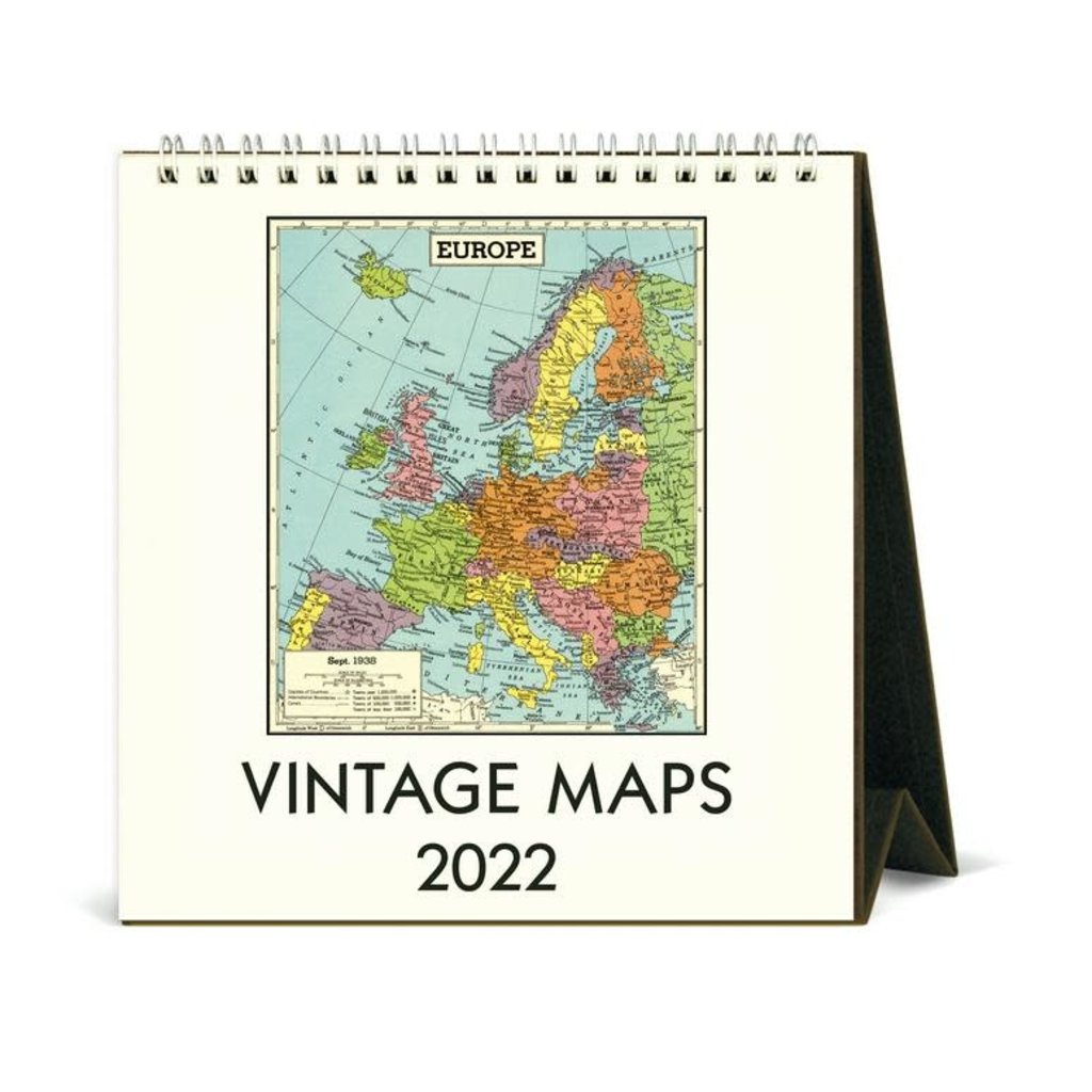 Vintage Maps Desk Calendar 2022 Planewear