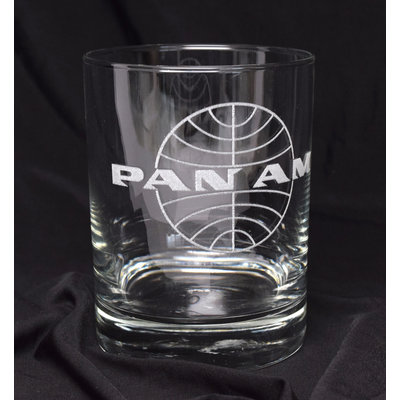 WH1MC- Pan Am Globe Logo Rock Glass