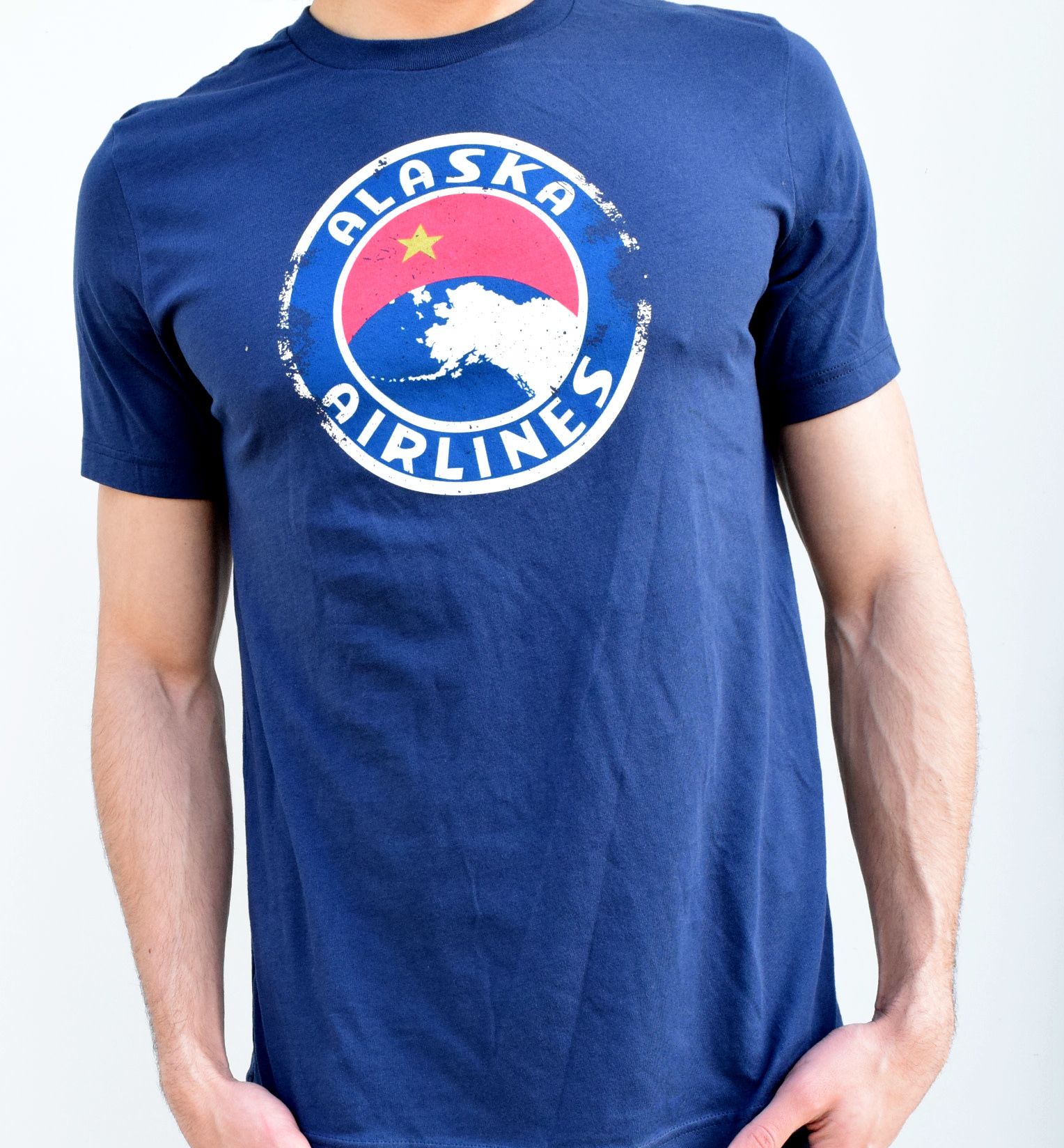 Men's Alaska Flag T-Shirt Navy Blue