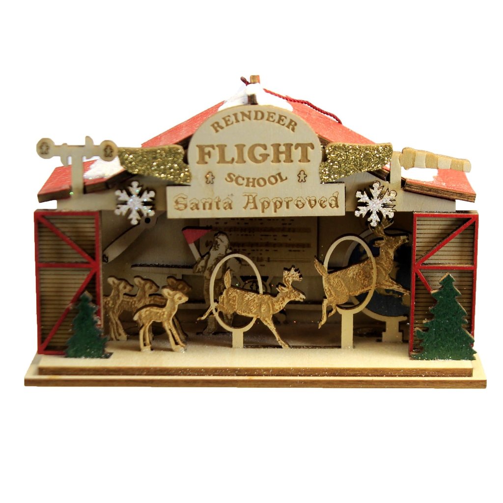 Reindeer Flight School Ornament