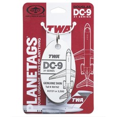 Plane Tag TWA DC-9 31 Series - White