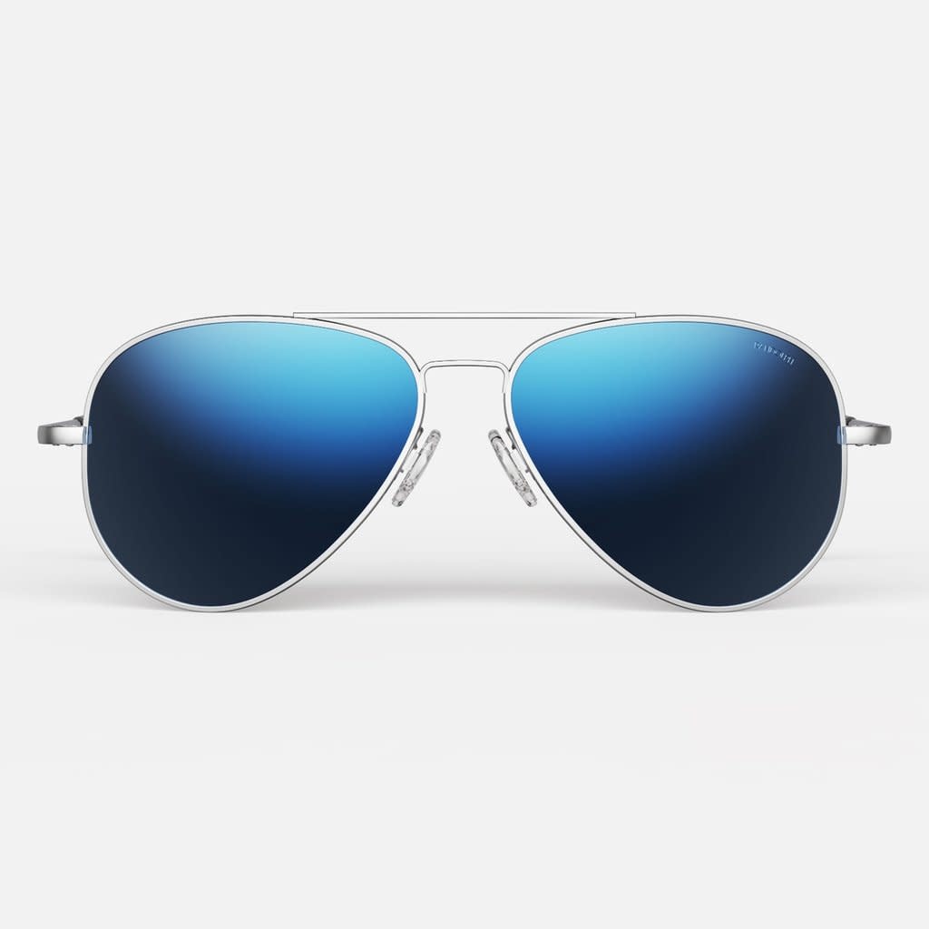  Mens or Womens Aviator Sunglasses, Matte Chrome Finish