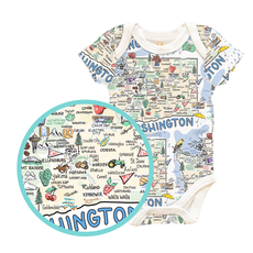 FK Washington Map Baby Onesie 3-6 Mth