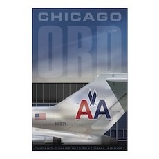 WHJAA ORD Chicago O'Hare Airport American 727 Art Print