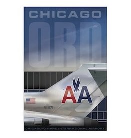 JAA ORD Chicago O'Hare Airport American 727 Art Print