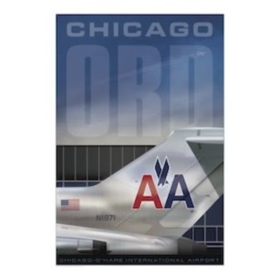 JAA ORD Chicago O'Hare Airport American 727 Art Print