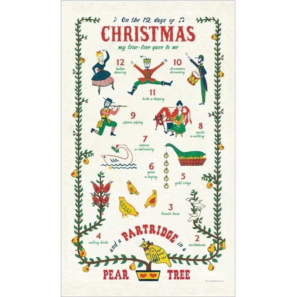 XMAS Twelve Days of Christmas TeaTowel