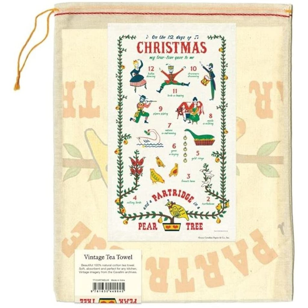 XMAS Christmas TeaTowel: Twelve Days Christmas^