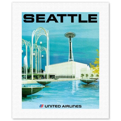 United Airlines Seattle Center Greeting Card