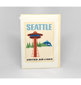 United Airlines Seattle Space Needle Greeting Card