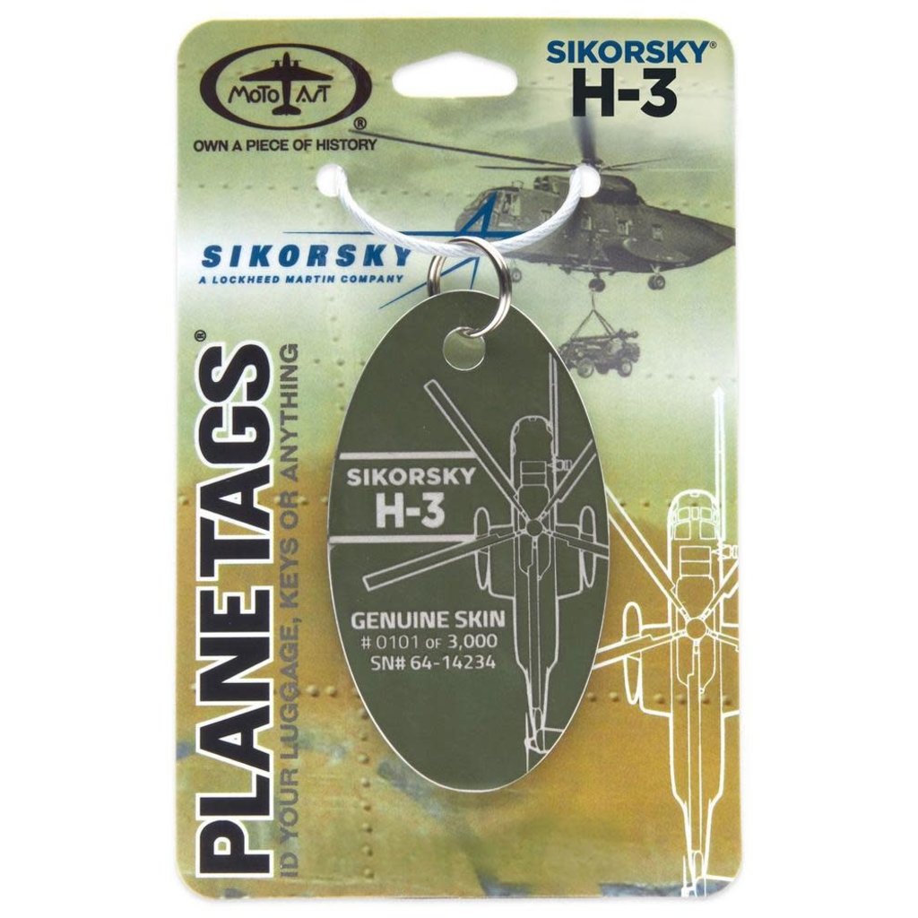 Plane Tag Sikorsky H-3  - Military Green