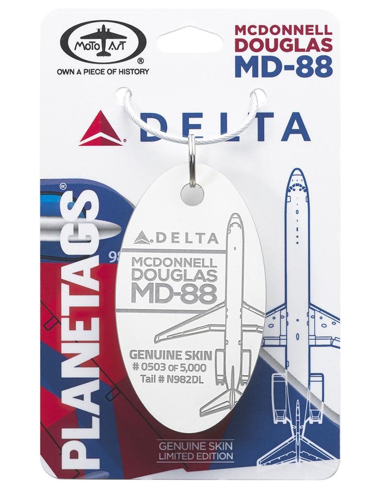 デルタ航空 Planetags MD-88 DELTA®- MD-88 PlaneTags Tail # N982DL | Aircraft Skin