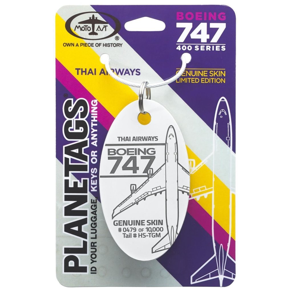 Plane Tag Boeing Thai Airways 747-400 Series - White