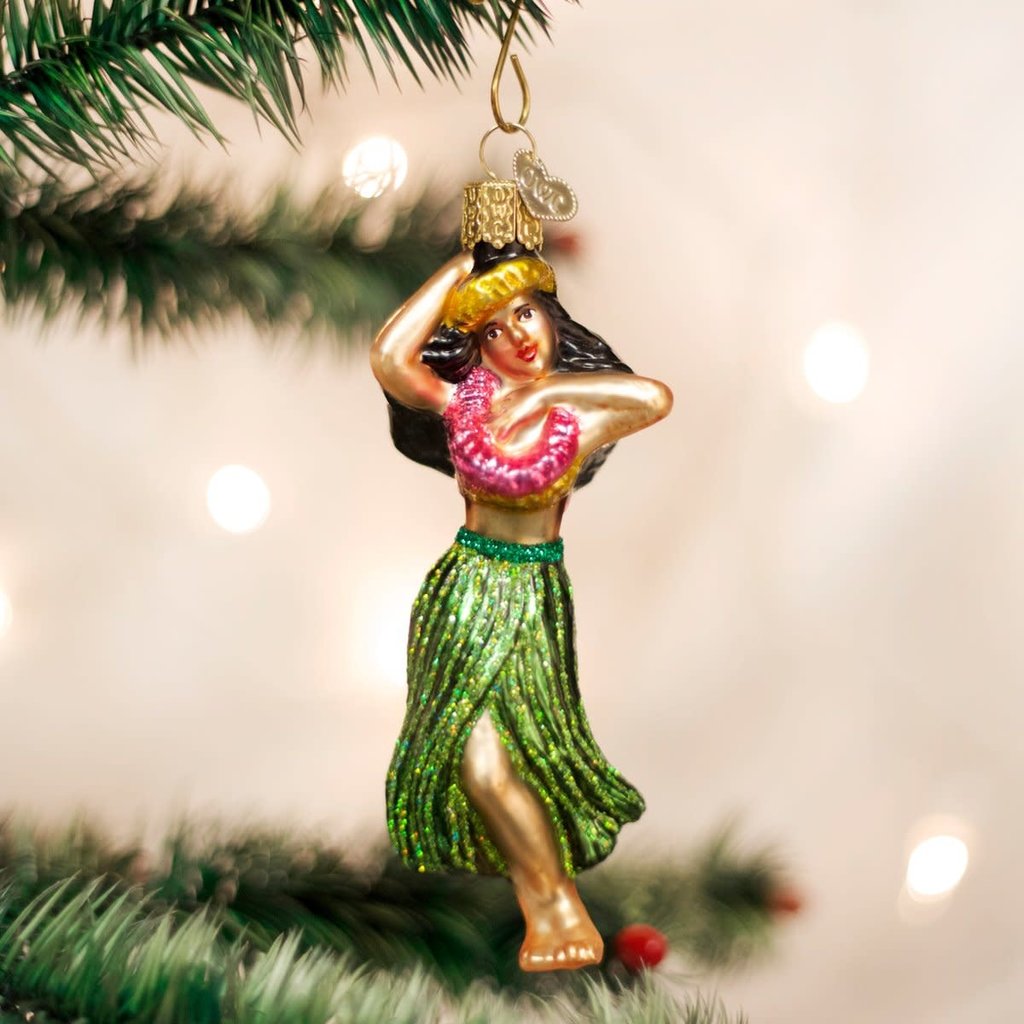 WHOWC- Old World Christmas Hula Dancer Ornament