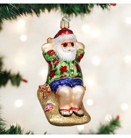 WHOWC- Old World Christmas Sunning Santa Ornament