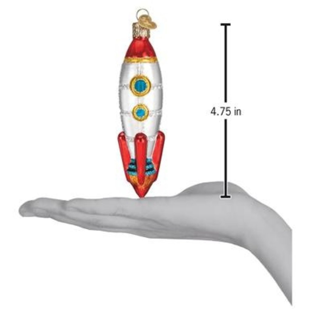 WHOWC- Old World Christmas Toy Rocket Ornament -DNR