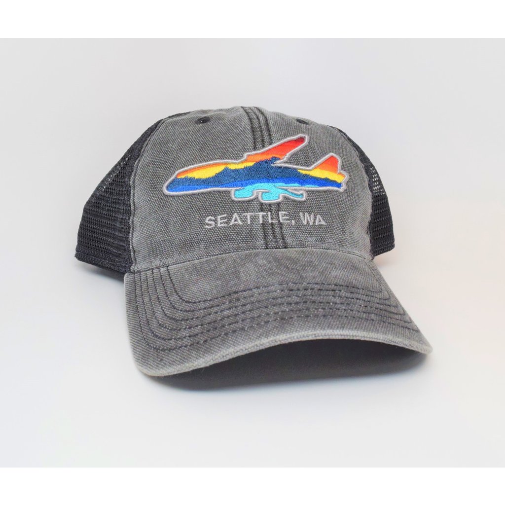 WH1LGY- Seattle Plane Horizon Vintage Trucker Cap