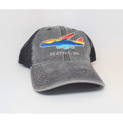 WHLGY- Seattle Plane Horizon Vintage Trucker Cap