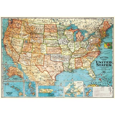 WHCV- USA  Map Wrap Sheet 20"x28"  #7