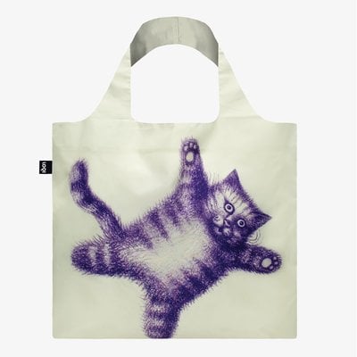 Loqi Flying Purr-ple Cat Reusable Tote Bag