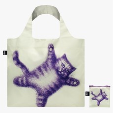 Loqi Flying Purr-ple Cat Reusable Tote Bag