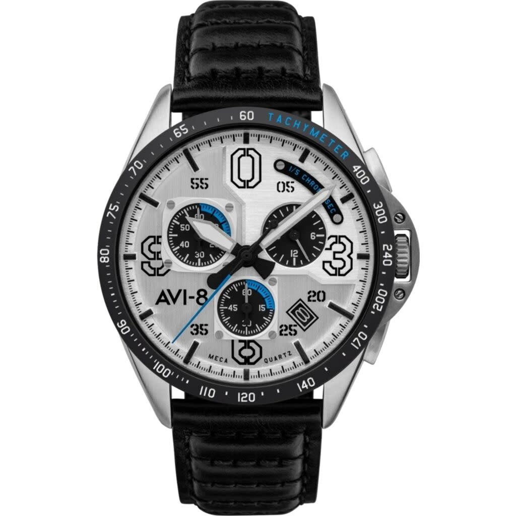 AVI 8 Hawker Meca Qtz Watch White Face Black Planewear