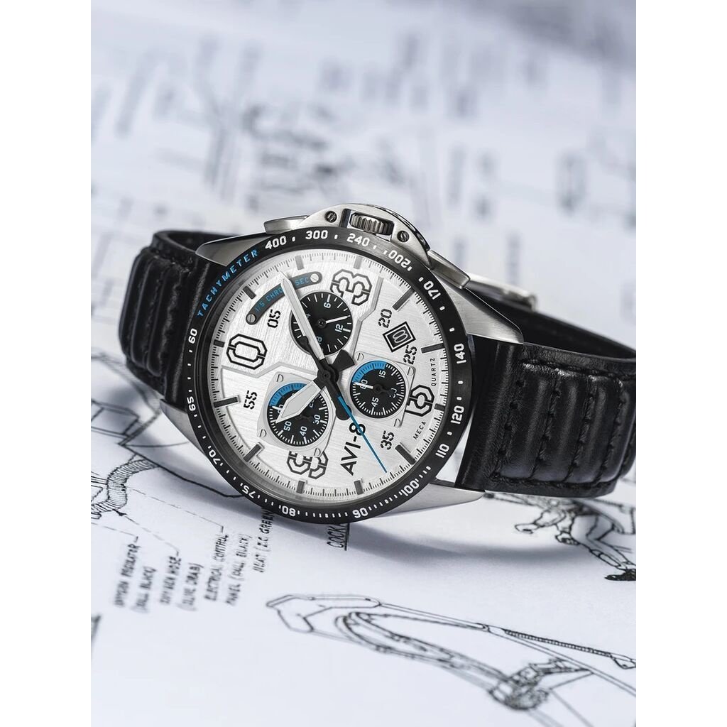 AVI-8 Hawker Meca Qtz Watch White Face/Black