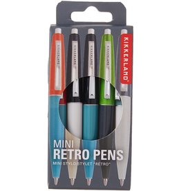KIK09- Mini Retro Pen Set - Five assorted colors