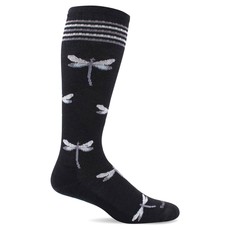Women's Compression Socks Dragonfly Black Md/Lg