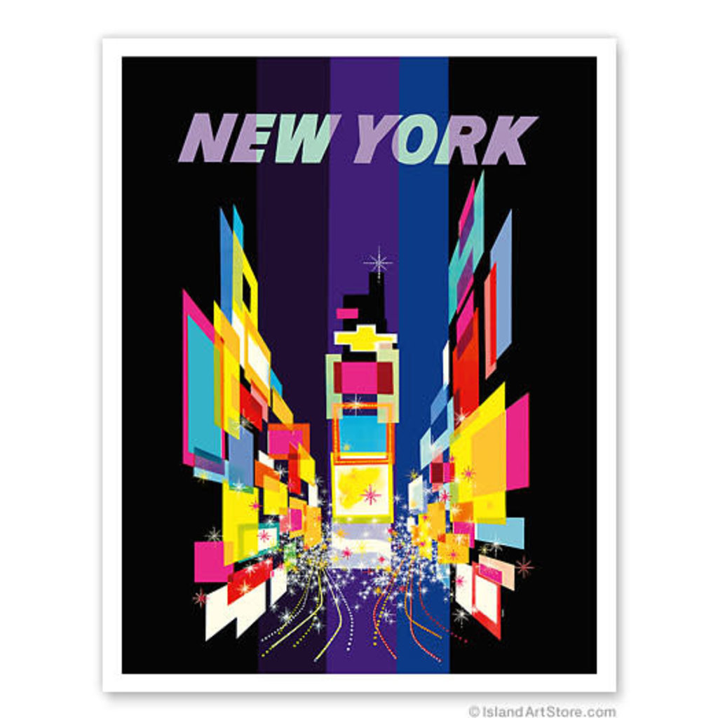 Fly to New York Times Square Print 9x12