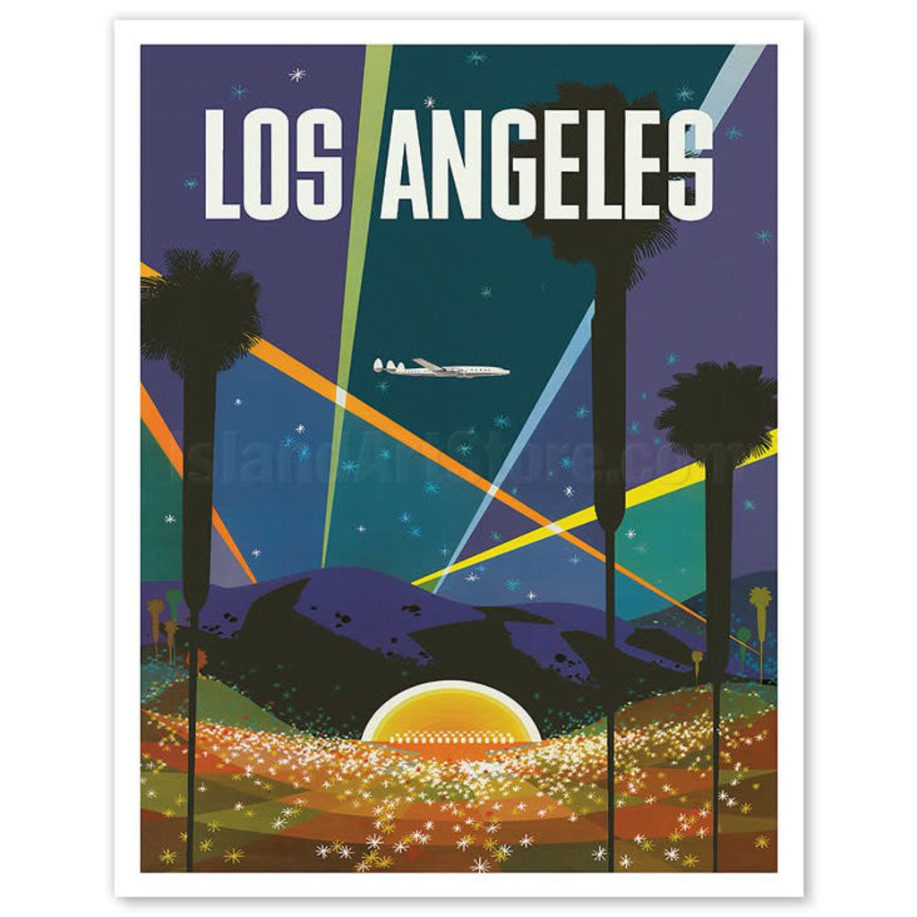 Fly to Los Angeles Hollywood Bowl Print 9x12