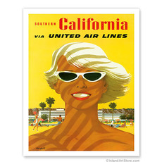 United Airlines Southern California Print 9x12